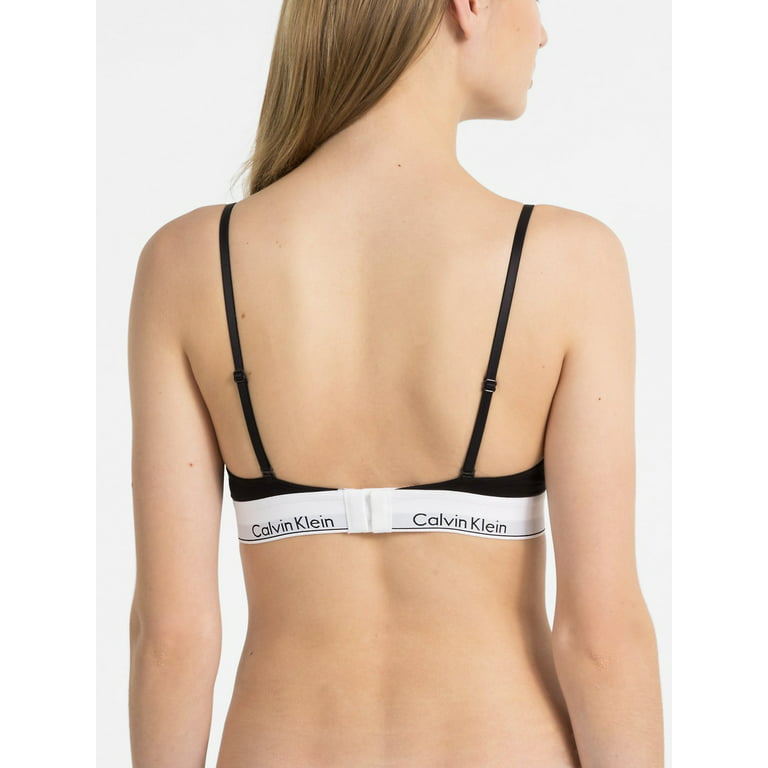 Calvin Klein modern cotton unlined triangle bra (black), Women's