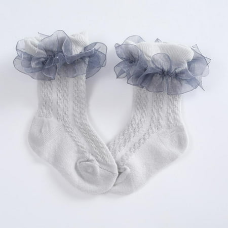 

Promotion!Newborn Baby Socks Infant Kids Knee High Ruffle Girls Sock Toddler Anti Slip Cotton Infant Long Frilly Lace Socks for 0-3Years