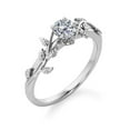 thumbnail image 2 of 0.5 Carat Solitaire Moissanite Engagement Ring with Tree Leaf Infinity Design in White Gold-Plated Silver, 2 of 2