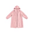 thumbnail image 6 of Zynoxe Women's Hooded Jackets With Side Pockets Casual Solid Color Long Sleeve Fuzzy Fleece Coat Relaxed Mid-Length Open Front Cardigan Jackets Warm Plush Outerwear Jackets for Women M, 6 of 9