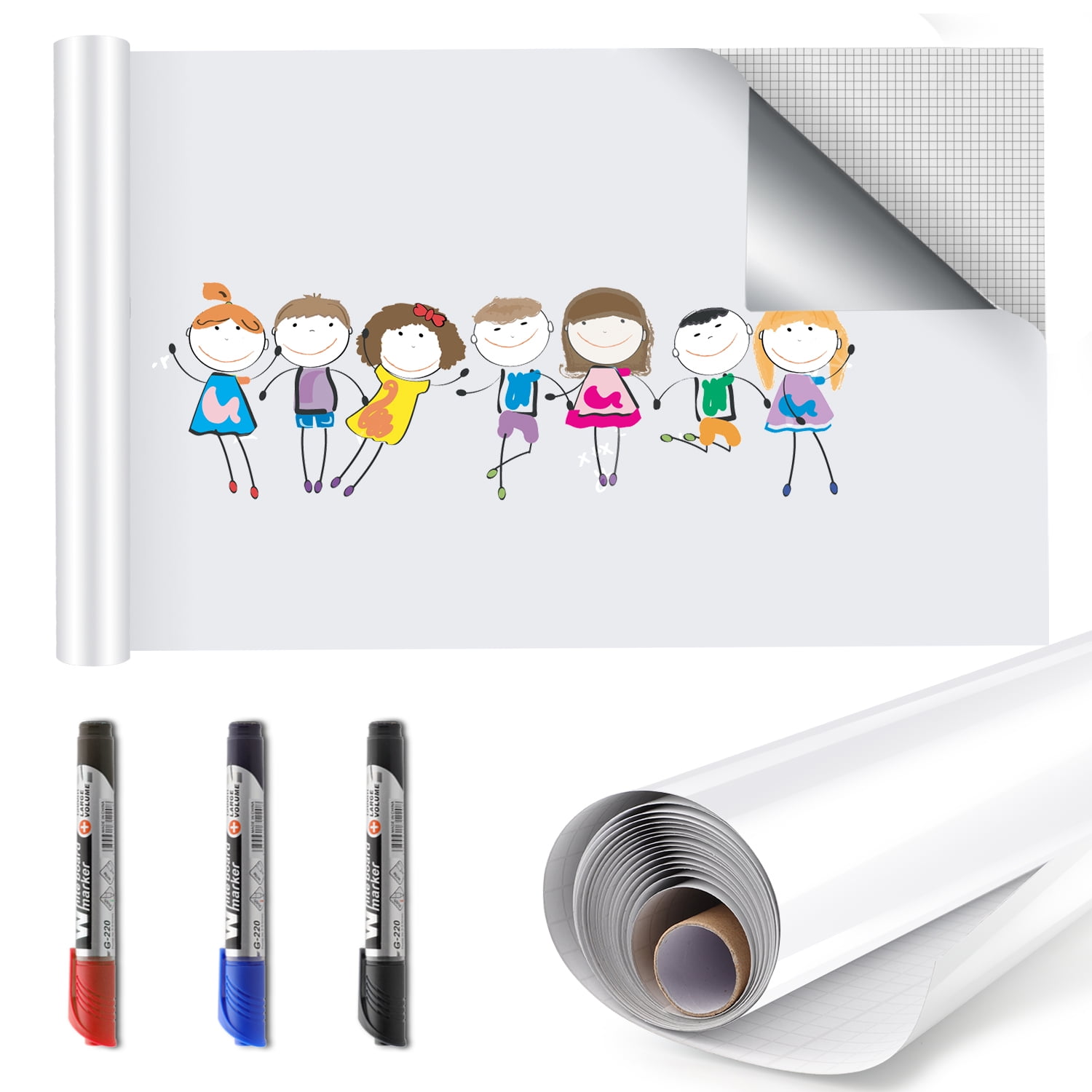 Lowestbest Whiteboard Sticker Paper, Dry Erase Board Sticker Upgrade 11Ft Extra Wide, Self Adhesive Wall Paper Roll - White