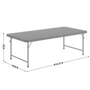 Flash Furniture 4.93-Foot Kid's Granite Gray Plastic Folding Table