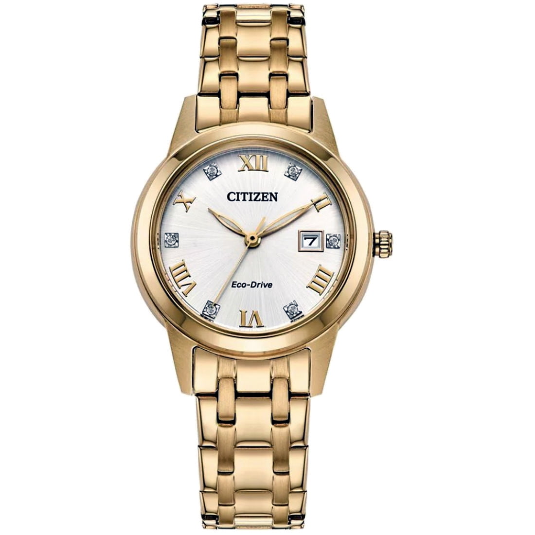 Citizen Women's Eco-Drive Axiom Gold-Tone Watch, Crystal