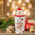thumbnail image 1 of Taza de regalo de Navidad Taza de Navidad con tapa Taza de cerámica 400 ml Taza de té de Papá Noel con tapa para café Estilo D, 1 of 8