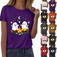 thumbnail image 5 of TOWED22 Halloween Teacher Shirts for Women Ghost Reading Book T-Shirt Casual Fall Teacher Tee Tops(Yellow,M), 5 of 9