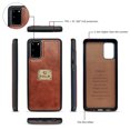 thumbnail image 4 of Galaxy S20 Case, Allytech Retro PU Leather Magnetic Detachable Back Cover Zipper Wallet Folio Multiple Cards Slots Purse Wrist Strap Clutch Protective Case Cover for Samsung Galaxy S20 6.2",Brown, 4 of 9