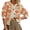 Orange, variant on Floral Knit Women Long Sleeve Button Down Casual Sweater Cardigan