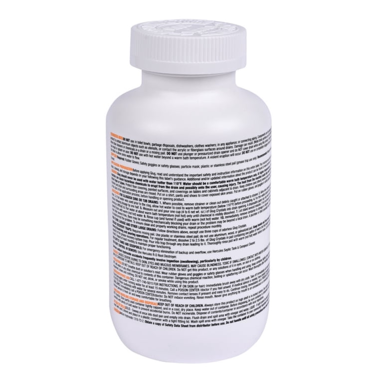 GLUG Drain Opener 20oz - Non-Acid Crystals, Safe For Pipes & Septic Systems, Fast Clog Remover