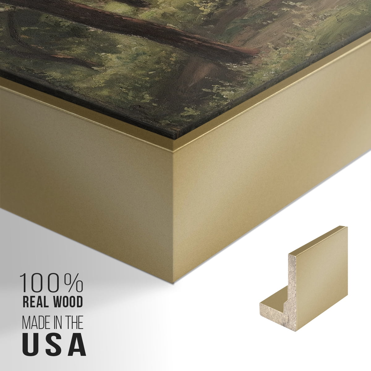 Vintage Landscape-CCCLXI By Wexford Home Framed in Gold Wood Gallery Wrapped Canvas 17 in. x 25 in.