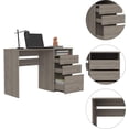 thumbnail image 2 of TUHOME Dublin Three Drawer Computer Desk Engineered Wood Desks in  Gray, 2 of 7