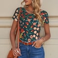 thumbnail image 4 of Rateoe Berries and Flowers Printed Women Rash Guard Short Sleeve,Tummy control Swimsuit Surfing Swimsuit Bathing Suit Short-sleeved Onesie UPF 50+, 4 of 6