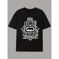 thumbnail image 4 of Men's Casual Short Sleeve Crew Neck T-Shirt, White with Black "ECCO UNITO" Print - Ideal for Summer Outdoor Activities, Lightweight Polyester Blend Fabric, Shirts for Summer, 4 of 13