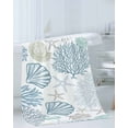 thumbnail image 3 of Light Blue Coastal Towel Set of 3, Soft Microfiber Bath Towels, Hand Towel, Washcloths, Summer Beach Coral Shell Starfish Quick-Dry Absorbent Towels for Bathroom Kitchen Hotel Beach Gym Spa, 3 of 7