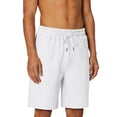 thumbnail image 2 of Lenago Men's Shorts Shorts Men Men Short Men's Solid Color Elastic Waist Drawstring Pockets Beach Casual Shorts White M, 2 of 9
