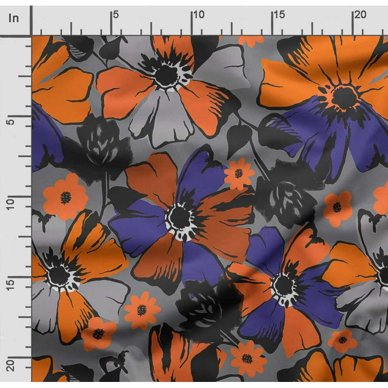  Soimoi Floral Print, Poly Taffeta Fabric, Decor Sewing