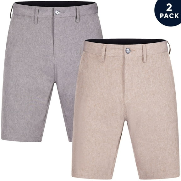 Brickline 2-Pack Men's Hybrid Shorts - Big & Tall Sizes up to 50 - Quick Dry Stretch Fabric - Perfect for Swimming, Golf, Casual Wear, and Outdoor Activities - Available in Multiple Colors