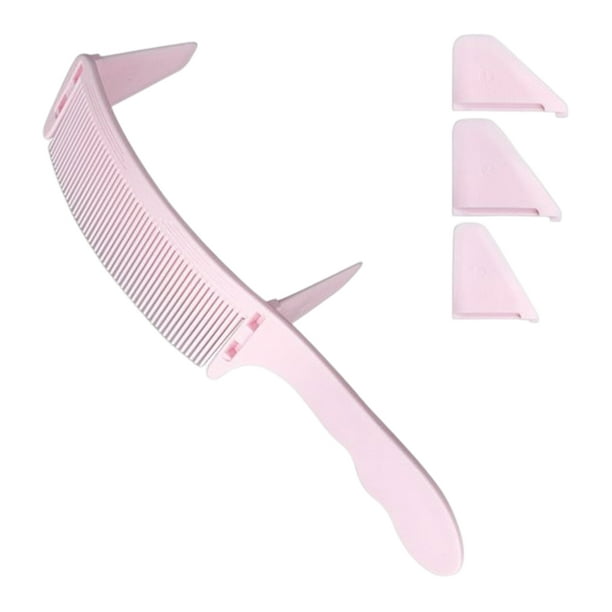 Peine curvo para maquinilla de peluquero, peine curvo de corte a presión, herramientas de peluquería (rosa) Likrtyny Libre de BPA
