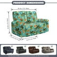 thumbnail image 2 of Xoenoiee Tropical Hibiscus Plumeria Palm Tree Print 6-Piece Recliner Loveseat Covers Stretch Reclining Couch Covers for 2 Seat Recliner Sofa Slipcover Thick Soft Washable, 2 of 6