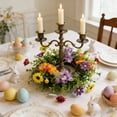 thumbnail image 2 of SLYNSHome Artificial Flowered Wreath Spring Summer Mini Floral Wedding Candle Holder Kitchen Cabinet Swags Wreath for Wedding, 2 of 7
