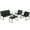 Black/4piece, Rocking, variant on Kozyard Sofia 4-Piece Patio Outdoor Furniture Set with Strong Powder Coated Metal Frame One Love Seat 2 Single Chairs and one Table for Porch Balcony Backyad (Navy Blue)