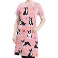 thumbnail image 5 of Boston Terrier Dogs and Flowers Apron-Garden Aprons for Women with Pockets-Cotton Linen Waterproof Kitchen Cooking Gardening Aprons Adjustable for Kitchen,Cooking,BBQ and Salon 33x27 Inch, 5 of 7