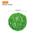 thumbnail image 2 of Unique Bargains 4 Pcs Wicker Rattan Balls 3.9 Inch Rattan Decorative Balls for Vase Fillers Craft Home Decor Grass Green, 2 of 5