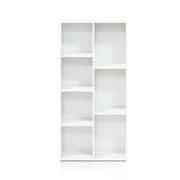 Furinno Luder Reversible Open Shelf Bookcase, White, Space-Saving Design, Versatile Usage
