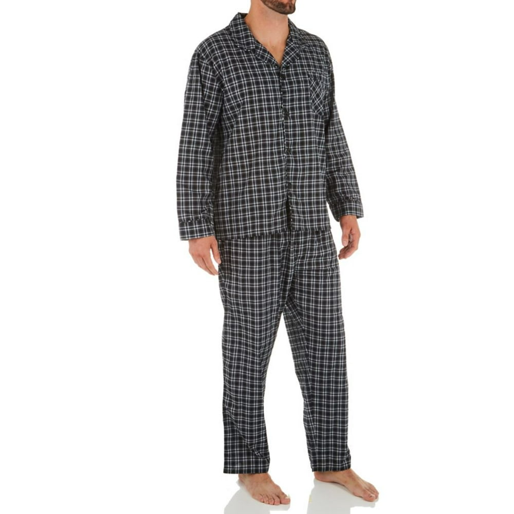 Hanes Men's Hanes 4016 Classics Broadcloth Woven Pajama Set Walmart