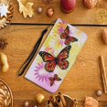 thumbnail image 4 of Dteck for Apple iPhone 13 Pro Max Case with Card Holder Magnetic 3D Painted Flip Wallet Case Protective Cover with Kickstand Wrist Strap Cover for iPhone 13 Pro Max, 11# Flower Butterfly, 4 of 4