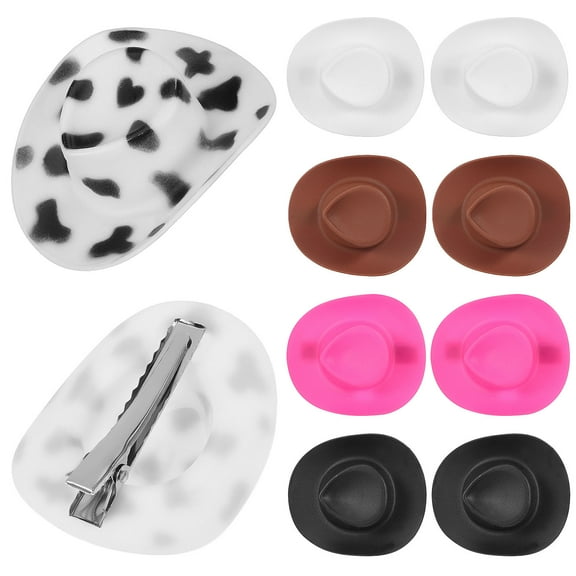 DECOMELODY 10Pcs Red Tiny Cowboy Hat Hair Clips For Costume And Festive Occasions