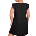 thumbnail image 2 of Casual V neck Tunic Sleeveless Black Plus Size Dresses (Women's), 2 of 4
