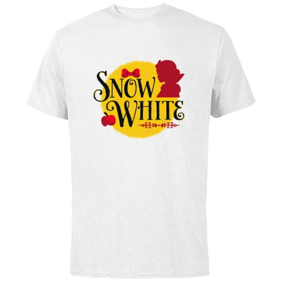 Disney Princess Snow White Name and Silhouette - Short Sleeve Cotton T-Shirt for Adults - Customized-White