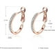 thumbnail image 3 of Nvzi Aros pequeños con diamantes de imitación y platino en oro rosa de 14 quilates para mujeres adolescentes con orejas sensibles (oro rosa), 3 of 5