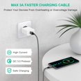 thumbnail image 3 of Cable de carga con conectores USB-A a USB-C de 3 pies, 2 unidades, color gris, 3 of 7