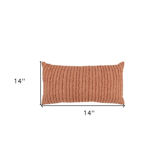 14" X 14" Terra Cotta Cotton Blend Pillow
