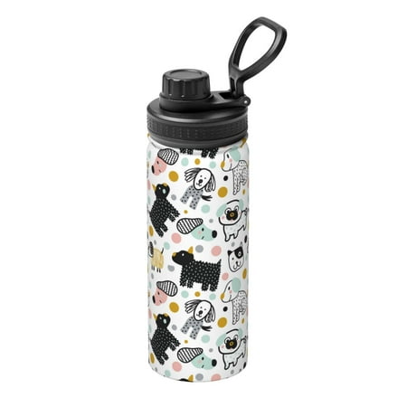 

Ocsxa Funny Puppy Print 18oz Stainless Steel Water Bottle Unisex Water Bottle Insulated Sports Water Cup Flask for Cold Water Drinks/Sports/Travel/Car/School