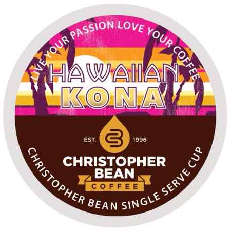 Kona Blend K-cups (Hawaiian Kona Blend Single Cup Coffee Christopher Bean Coffee K Cup, For Keurig Brewers ( 18 Count)
