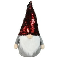 13" Gnome with Red and Black Flip Sequin Hat Christmas Decoration