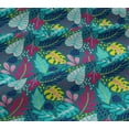 thumbnail image 4 of oneOone Cotton Jersey Teal Green Fabric Leaves Dress Material Fabric Print Fabric By The Yard 58 Inch Wide, 4 of 4