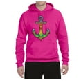thumbnail image 2 of Trippy Mandala Nautical Colorful Mosaic Anchor | Mens Fashion Hooded Sweatshirt Graphic Hoodie, Fuschia, X-Large, 2 of 4