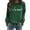 11-Green407, variant on Women's Letter Print Crew-Neck Sweatshirt Loose Weekend Casual Pullover