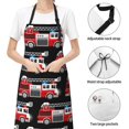 thumbnail image 4 of Kdxio Fire and Rescue Truck Apron with Pockets Adjustable Kitchen Aprons for Men Women Waterproof Aprons for Cooking,Drawing,Crafting, Baking Household Cleaning, 4 of 8