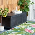 thumbnail image 2 of Safavieh PAT Collection Outdoor Wheels 76 Gallons Wood Deck Box, Black, 2 of 15