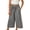 Black, variant on Girls Linen Wide Leg Pants, Striped Casual Barrel Pants with Drawstring Waist and Pockets (Black, 8-9 Years)