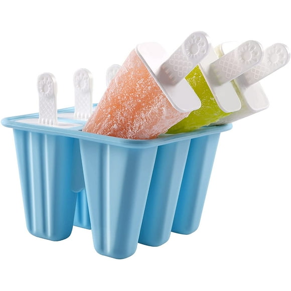 Popsicle with Sticks, Silicone Popsicle Easy Release, Reusable Ice Pop with Popsicles Recipe, Dishwasher Safe, LFGB Certified & BPA Free, Set of 6 Ice Cream for Kid DIY