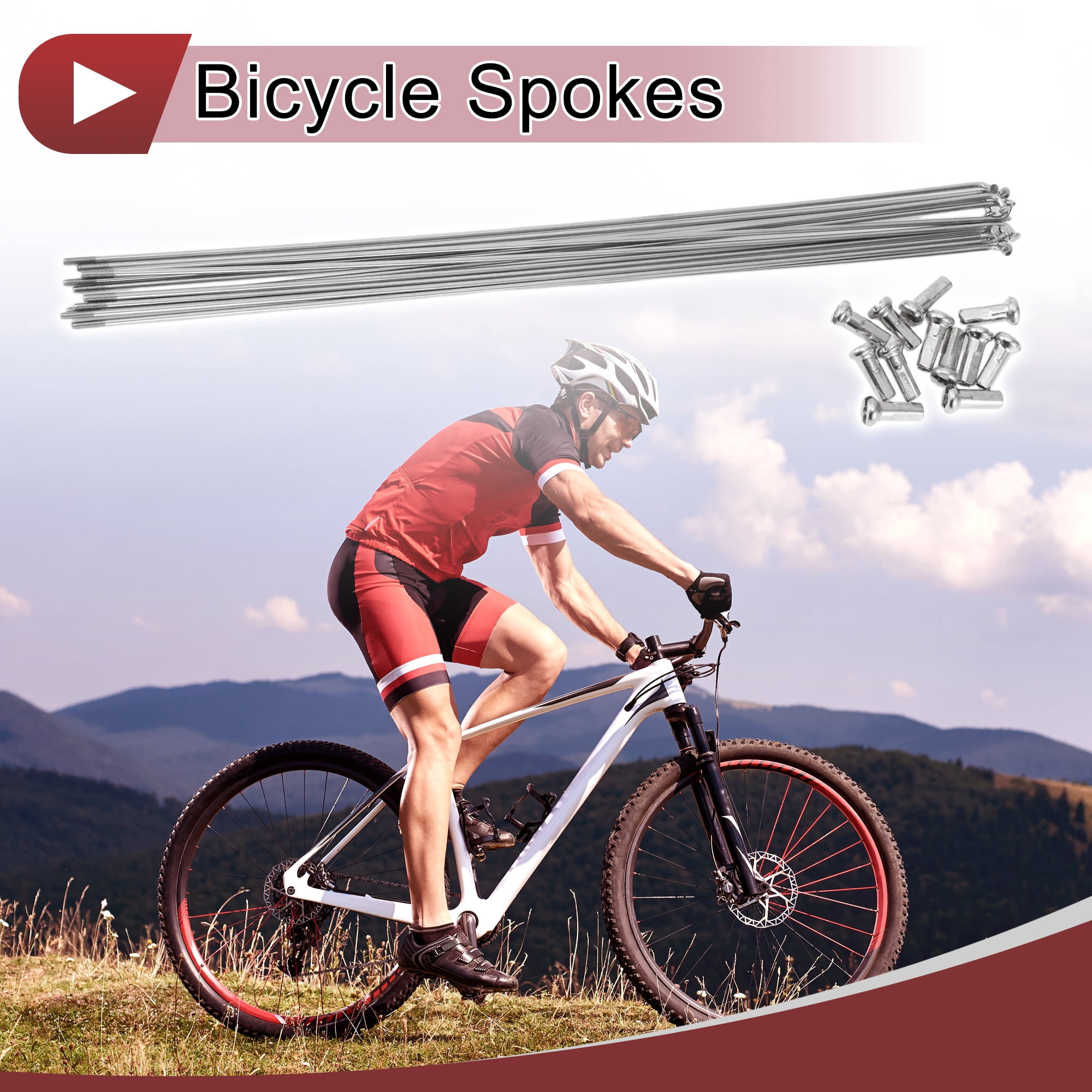 Unique Bargains 12 Set 14G Bicycle Spokes Bike Wheel Spokes 304 Stainless Steel 297mm