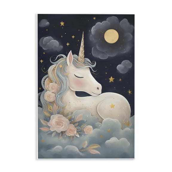 Stupell Industries Eclectic Unicorn Surrounded By Clouds Wall Plaque Art, 10 x 15, by Creative Studio
