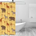 thumbnail image 2 of Shower Curtain, cute animals C Waterproof Fabric Plastic Shower Curtain, Drying Fast Bathroom Curtain with 9 Buttonholes, Ruffle Shower Curtain 60x72in, 2 of 8