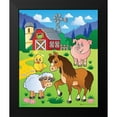 thumbnail image 2 of Viskova, Klara 12x14 Black Modern Framed Museum Art Print Titled - Animals on the Farm, 2 of 5