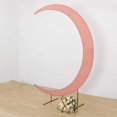 thumbnail image 3 of BalsaCircle 7.5 feet Dusty Rose Half Crescent Moon Backdrop Stand Cover Spandex Fitted Wedding Arch Decorations Reception Background, 3 of 8